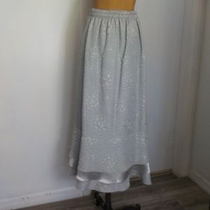 Gray/Silver Maxi Pull-On Skirt